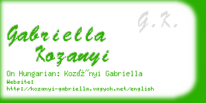 gabriella kozanyi business card